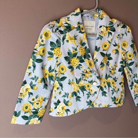 Janie and Jack Floral Easter Blue Yellow Green Jacket 18-24M - Picture 5 of 12